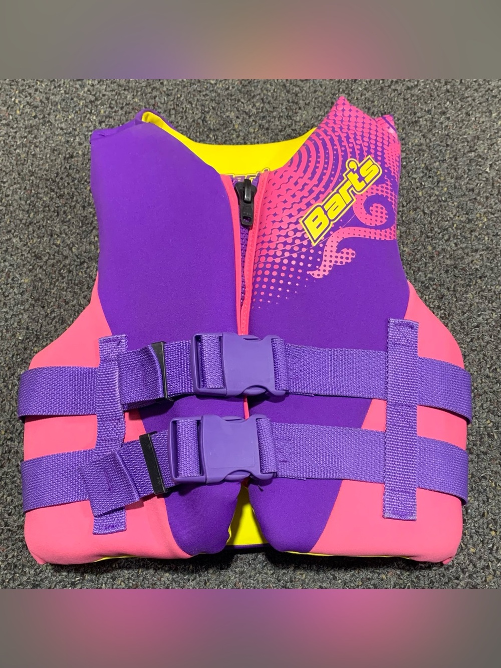 Barts Girls youth Size 50-90 Pounds pink and purple Life Jacket swim Vest